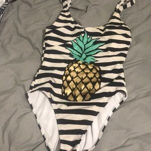 Wemons one peice pineapple swim wear